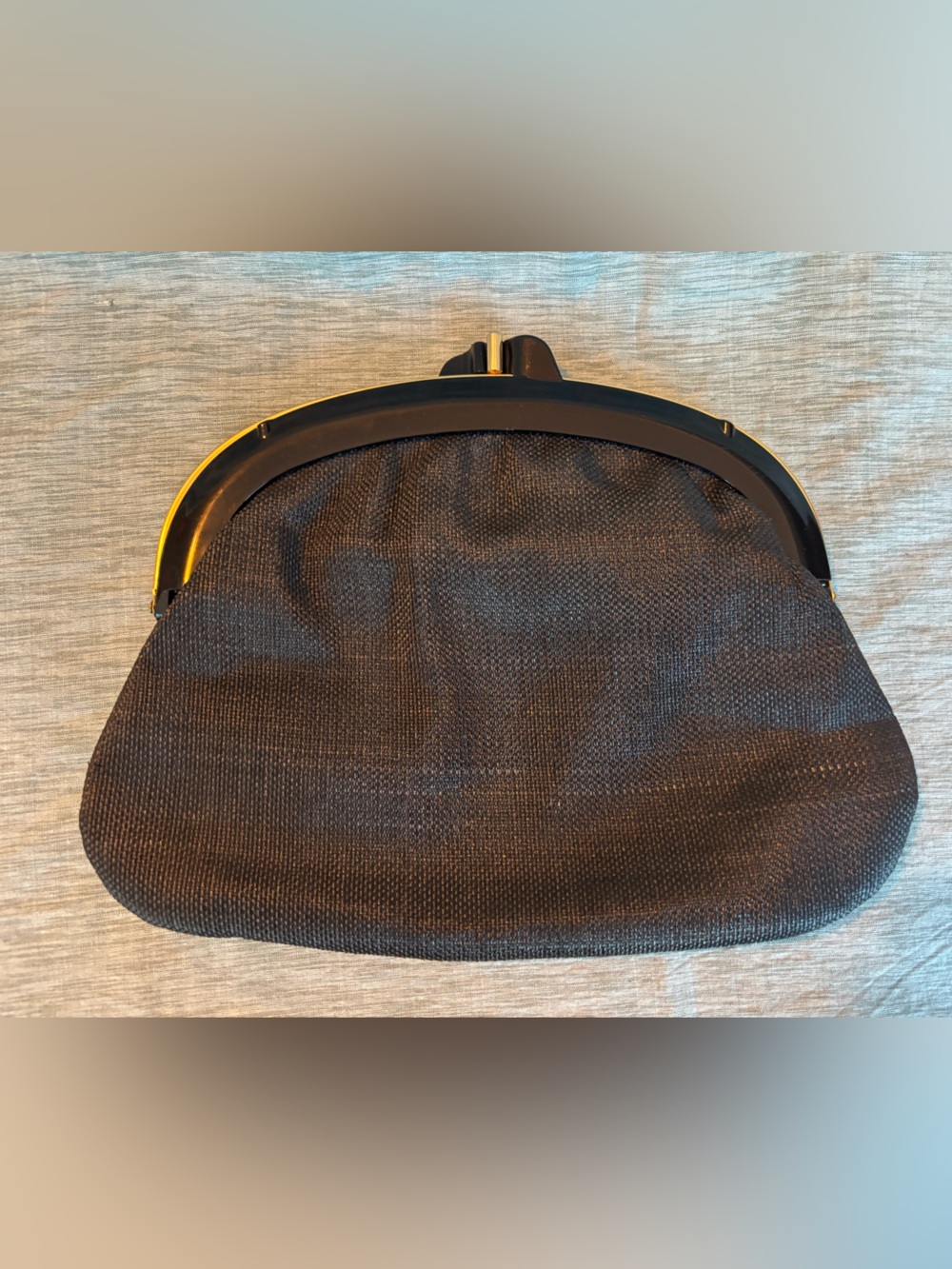 Ronora black woven vintage clutch from Italy